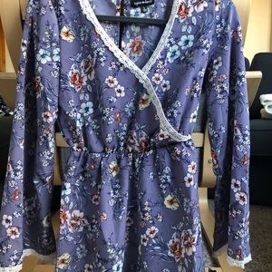 Sequin hearts S floral romper